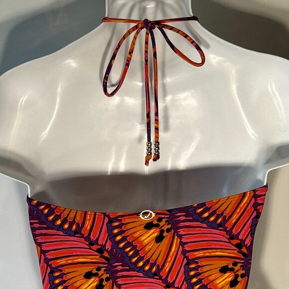 Jantzen SZ L Tropical Print Tummy Control Swimsuit Butterflies 80s Beach Swim 90 - Picture 5 of 8